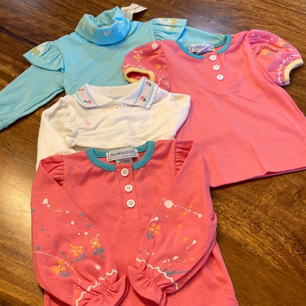 VINTAGE OSHKOSH TOP BUNDLE.ALL APPEAR TO BE NEW. 3/ 12 MOS SIZE, ONE 6-9 MONTH